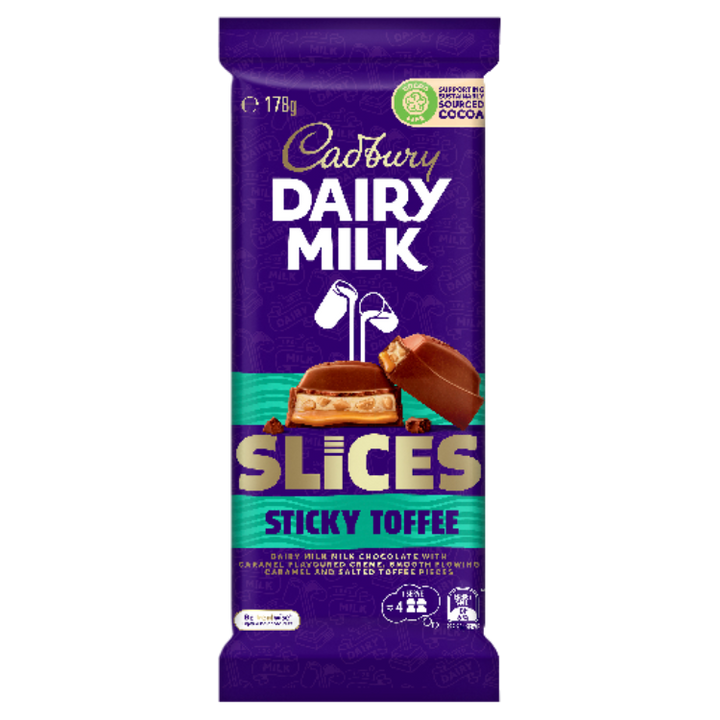 Cadbury Dairy Milk Slices Sticky Toffee