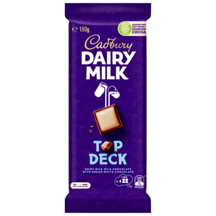 Cadbury Dairy Milk Top Deck Chocolate Block 180g