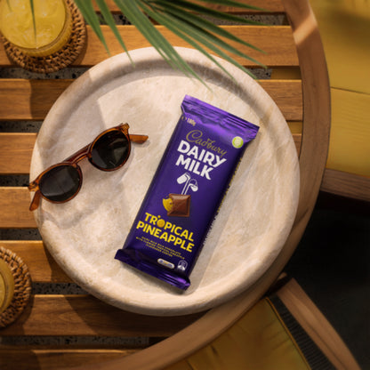 Cadbury Dairy Milk Tropical Pineapple milk chocolate block 180g