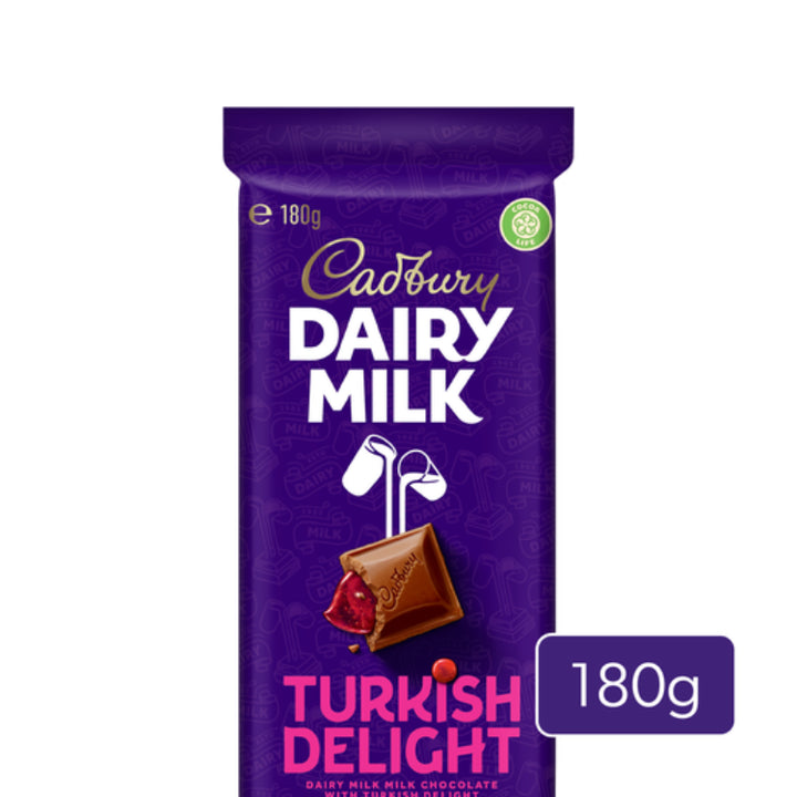 Cadbury Dairy Milk Turkish Delight milk chocolate block 180g